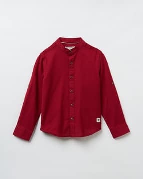 pantaloons junior Boys Regular Fit Shirt with Mandarin-Collar-picture-22
