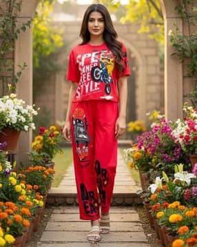 fashiontownie Women Graphic Print 2-Piece Co-Ord Set-picture-28