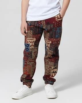 Boys Printed Joggers with Elasticated Drawstring Waist-image-20