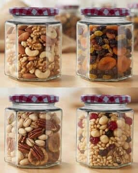 skwaion Set of 4 Glass Jar with Red Lid-picture-48