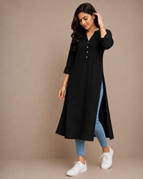 svaraa Women Straight Kurti with Button-Yoke-picture-18