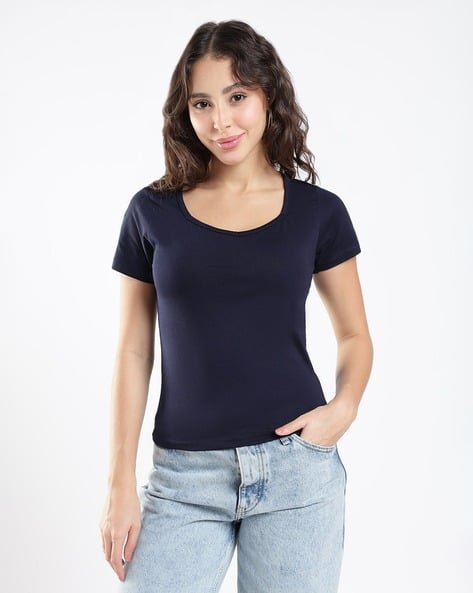 So Fly Women Slim Fit Round-Neck T-Shirt