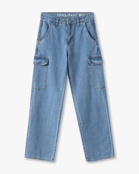yb dnmx Boys Straight Fit Cotton Cargo Jeans-picture-35