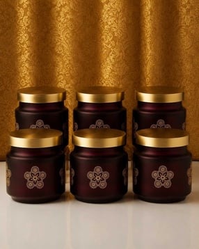 croco jar Set of 6 Floral Desing Storage Jars-600 ml-picture-34