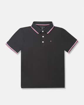 tommy hilfiger Boys Solid Regular Fit Cotton Polo T-Shirt-picture-28