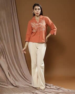 revangi Women Embroidered Relaxed Fit Shirt-picture-18