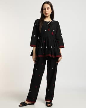 svrnaa by azorte Yarn Dyed Straight Fit Pants-picture-38