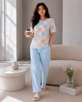 fyre rose Women Checked 2-Piece Nightwear Set-picture-37