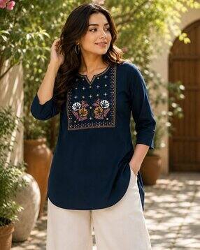 buda jeans co Women Embroidered Straight Tunic-picture-37