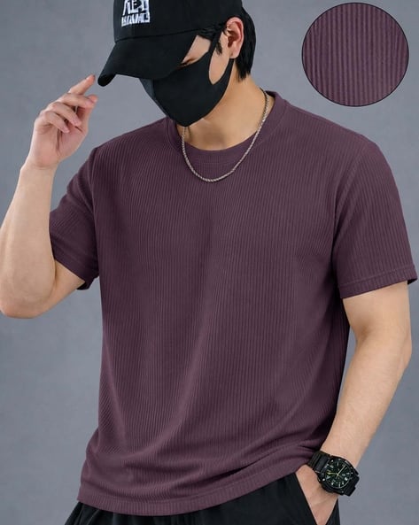 EYEBOGLER Men Self-Design Regular Fit T-Shirt
