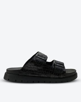 monte carlo Men Croc-Embossed Double-Strap Sandals with Buckle Accent-picture-12