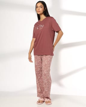 rio Women Graphic Print T-Shirt & Pyjamas Set-picture-24