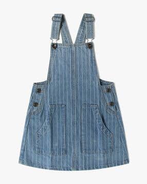 united colors of benetton Girls Striped Cotton Dungaree-picture-24