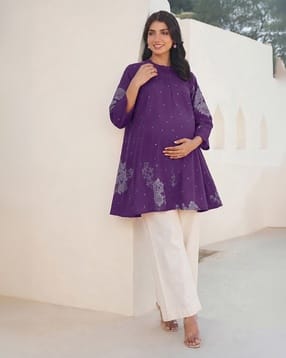 janasya Women Floral Print Maternity A-Line Tunic-picture-27