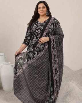 extra love by libas Women Floral Print Straight Kurta Set-picture-49
