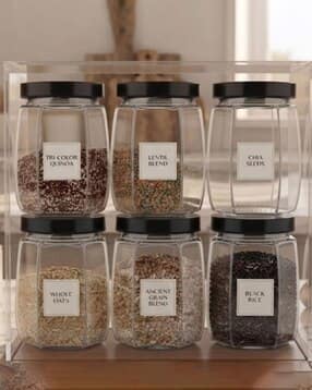Pack of 6 Storage Jars with Lid-image-42