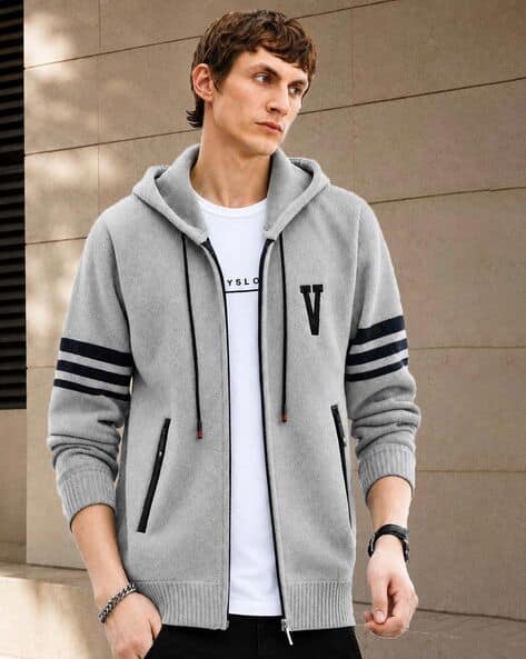 POSHAX Men Regular Fit Zip-Front Hooded Jacket