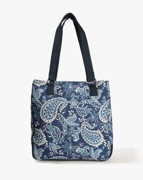 avaasa Women Paisley Print Tote Bag with Double Handles-picture-5