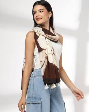 matchitt Women Floral Print Scarf with Tassels-picture-46