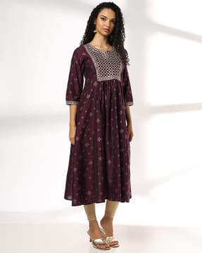 avaasa mix n' match Women Embroidred A-Line Kurta-picture-48