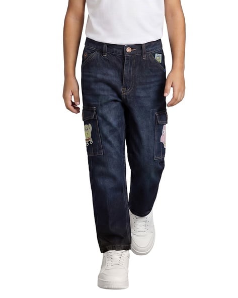 ALLEN SOLLY Boys Mid-Rise Straight Jeans