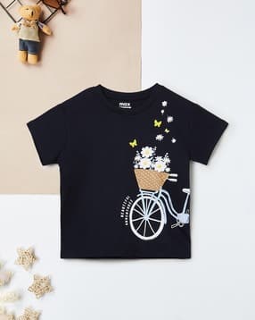 max Girls Graphic Print Regular Fit Crew-Neck T-Shirt-picture-15