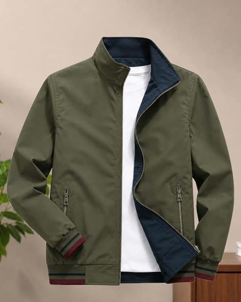 POSHAX Men Regular Fit Zip-Front Jacket