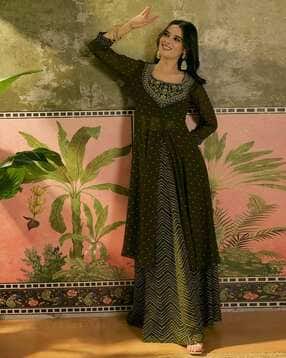 kvs fab Polka-dot A-line Kurta Set-picture-1