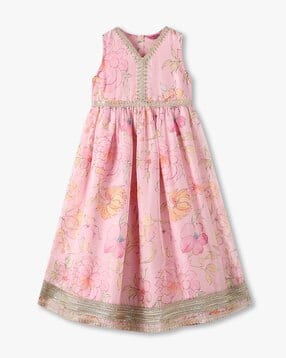 kg frendz Floral Print V-Neck Fit & Flare Dress-picture-11