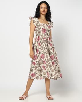 yousta Women Floral Print Midi Dress-picture-17