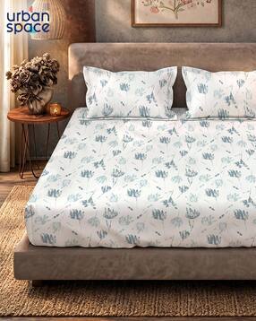 urban space 200 TC Floral Print King-Size Bedsheet with Pillow Covers -picture-49