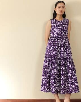 pink fort Women Cotton Geometric Fit and Flare Dress -picture-33