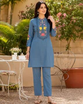 nayam by lakshita Women Embroidered Straight Kurta Set-picture-18