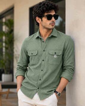 zilcon Men Patterned Regular Fit Shirt with Flap Pockets-picture-40