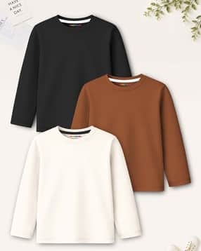 Boys Pack of 3 Round-Neck Regular Fit T-Shirts-image-22