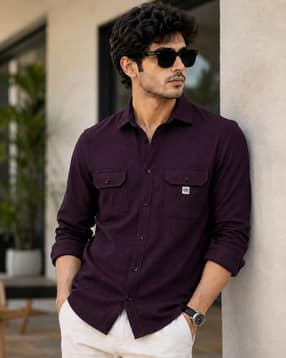 zilcon Men Patterned Regular Fit Shirt with Flap Pockets-picture-38