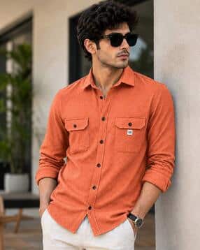 zilcon Men Patterned Regular Fit Shirt with Flap Pockets-picture-25