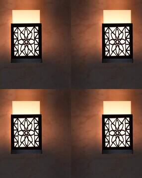 gojeeva kraft Pack of 4 Wooden Modern Design Wall Lamps-picture-26