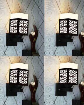 gojeeva kraft Pack of 4 Wooden Modern Design Wall Lamps-picture-35