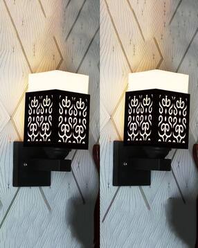 gojeeva kraft Pack of 2 Wooden Modern Design Wall Lamps-picture-39