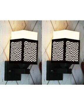 gojeeva kraft Pack of 2 Wooden Modern Design Wall Lamps-picture-38