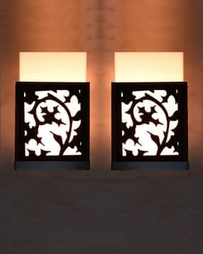 gojeeva Pack of 2 Decorative Wooden Wall Lamps-picture-20