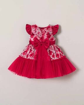 Girls Floral Print Fit & Flare Dress-image-12