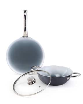 Eco-Glide Ceramic Cookware Set Kadhai & Glass Lid-image-19