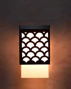 gojeeva Set of 4 Laser-Cut Wooden LED Wall Lamps -picture-14