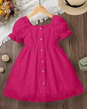 Girls Self-Design Fit & Flare Dress-image-3