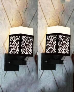 gojeeva kraft Pack of 4 Wooden Modern Design Wall Lamps-picture-32