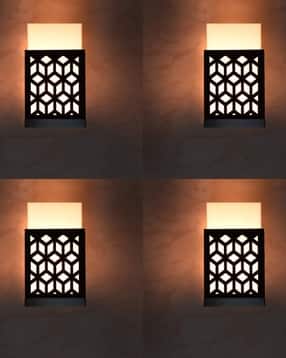 gojeeva kraft Pack of 4 Wooden Modern Design Wall Lamps-picture-22
