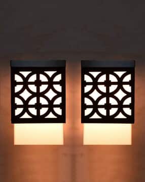 Set of 2 Laser-Cut Wooden LED Wall Lamps -image-46