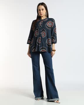svrnaa by azorte Geometric Printed Regular Top-picture-20